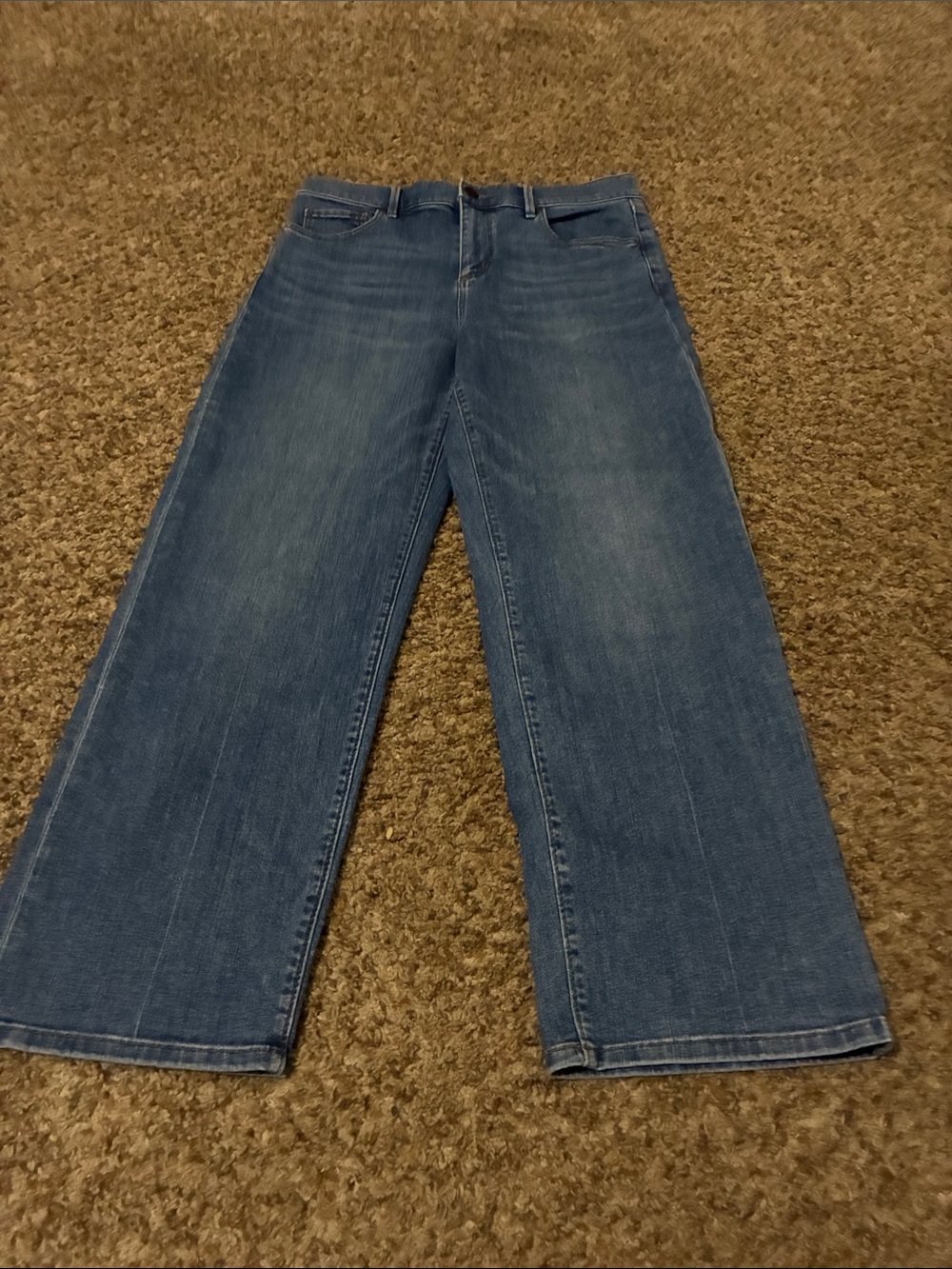 Ann Taylor Cropped Wide-Leg Jeans - Medium Blue